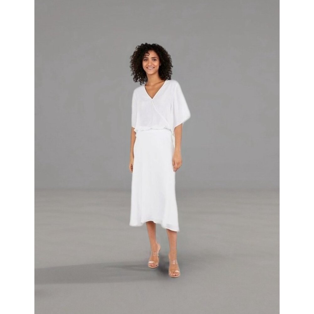 Express Surplice Kimono Thong Bodysuit White XS